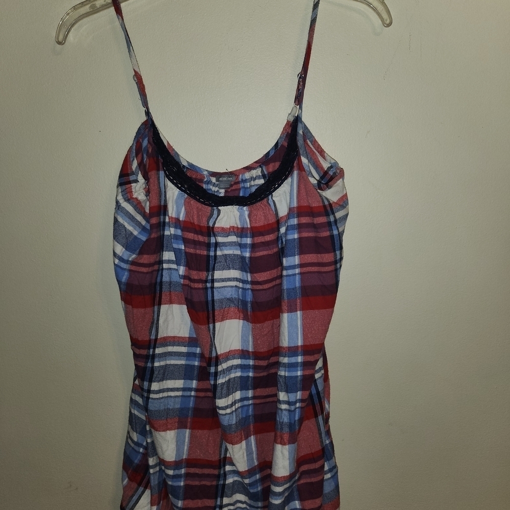 Aerie Red and Blue Plaid Camisole